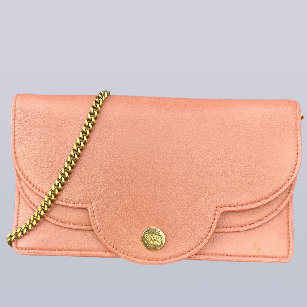 “See by Chloé” 
Blush Pink/Chain Crossbody bag